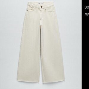 ZARA Z1975 Ecru Culotte Jeans
